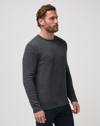 Travis Mathew Cloud Waffle Crew-Charcoal