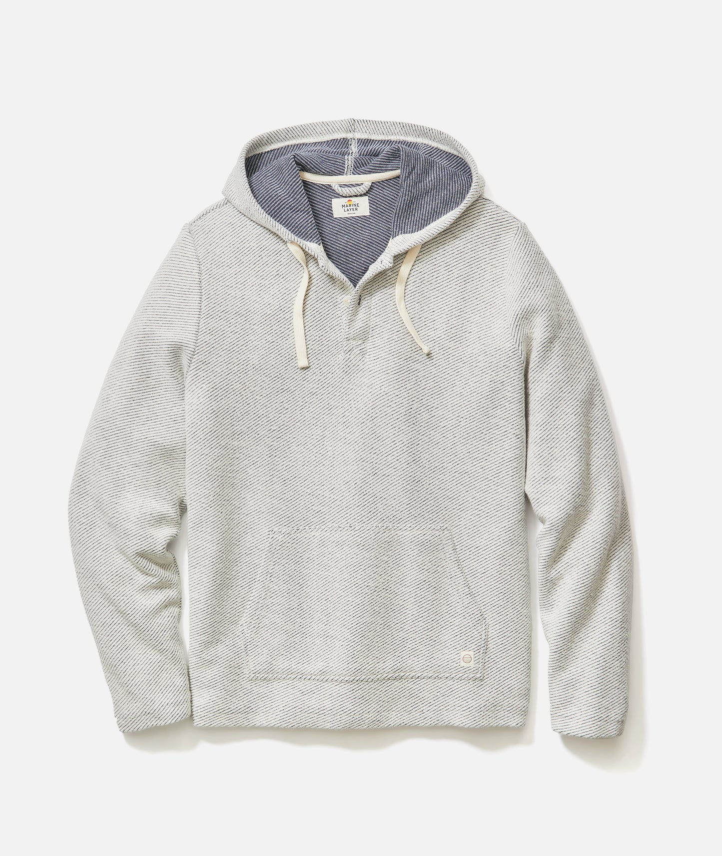 Marine Layer Portola Beach Hoodie- White Navy