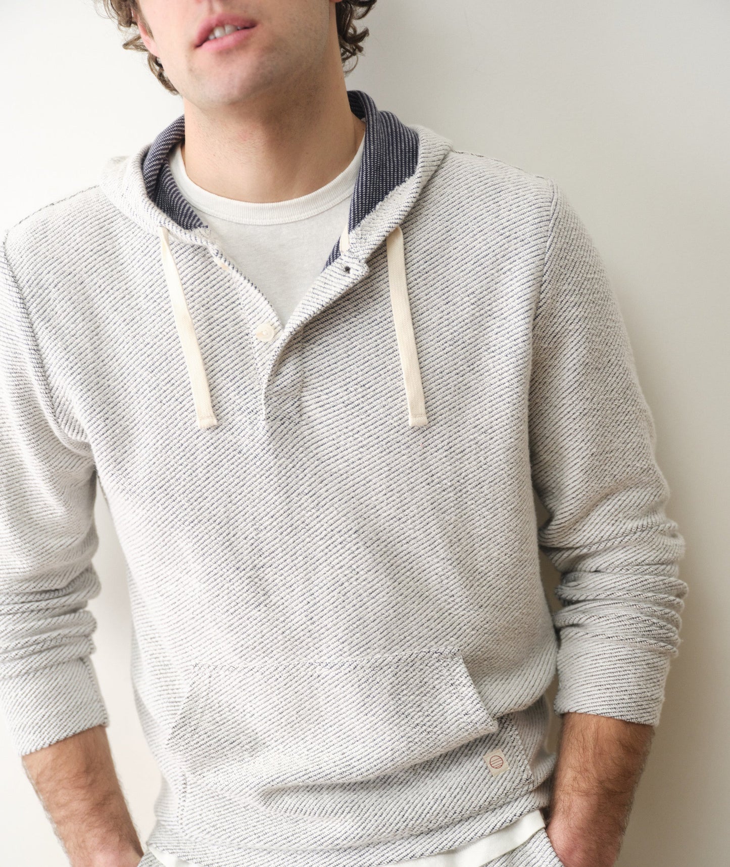 Marine Layer Portola Beach Hoodie- White Navy