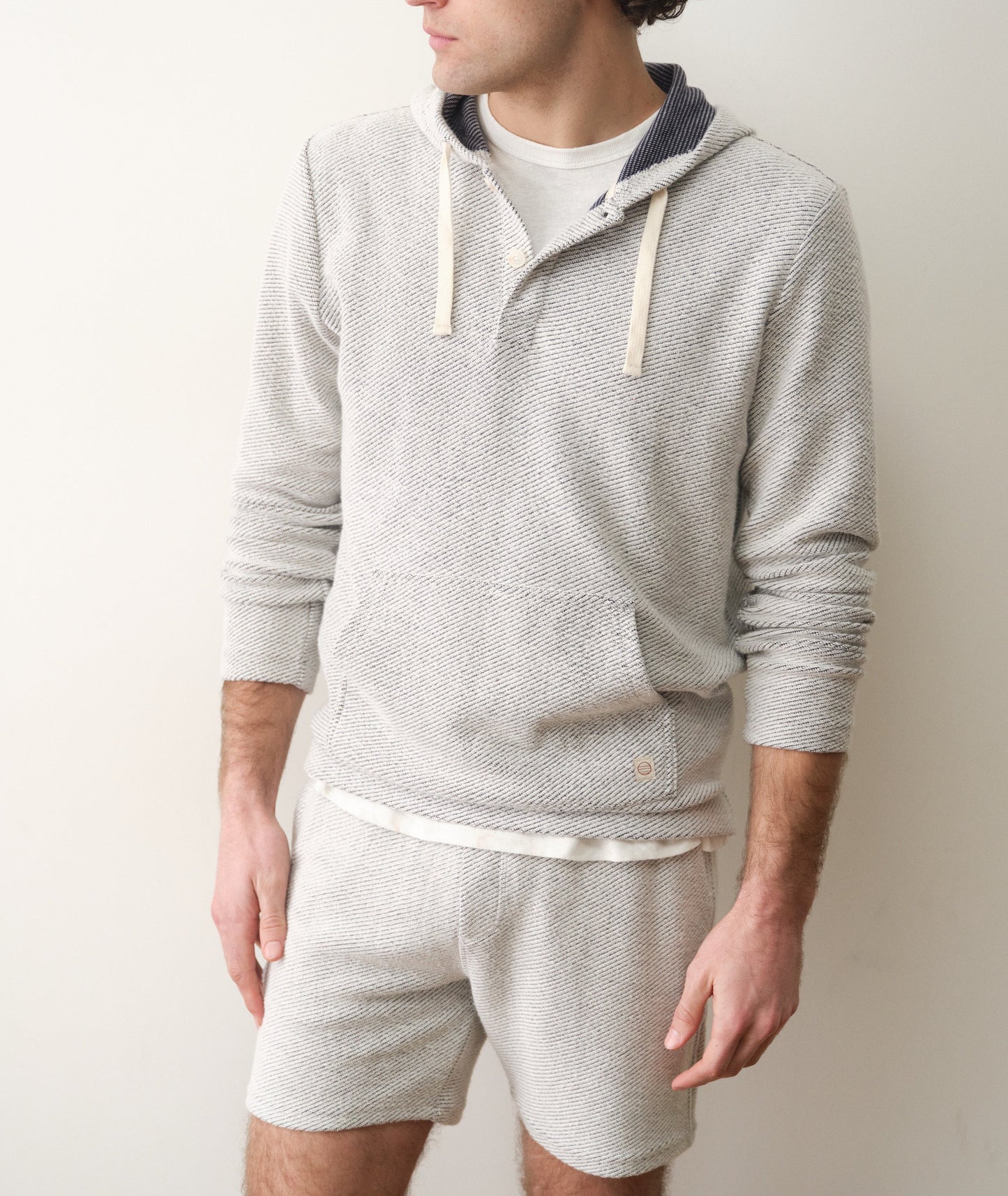 Marine Layer Portola Beach Hoodie- White Navy