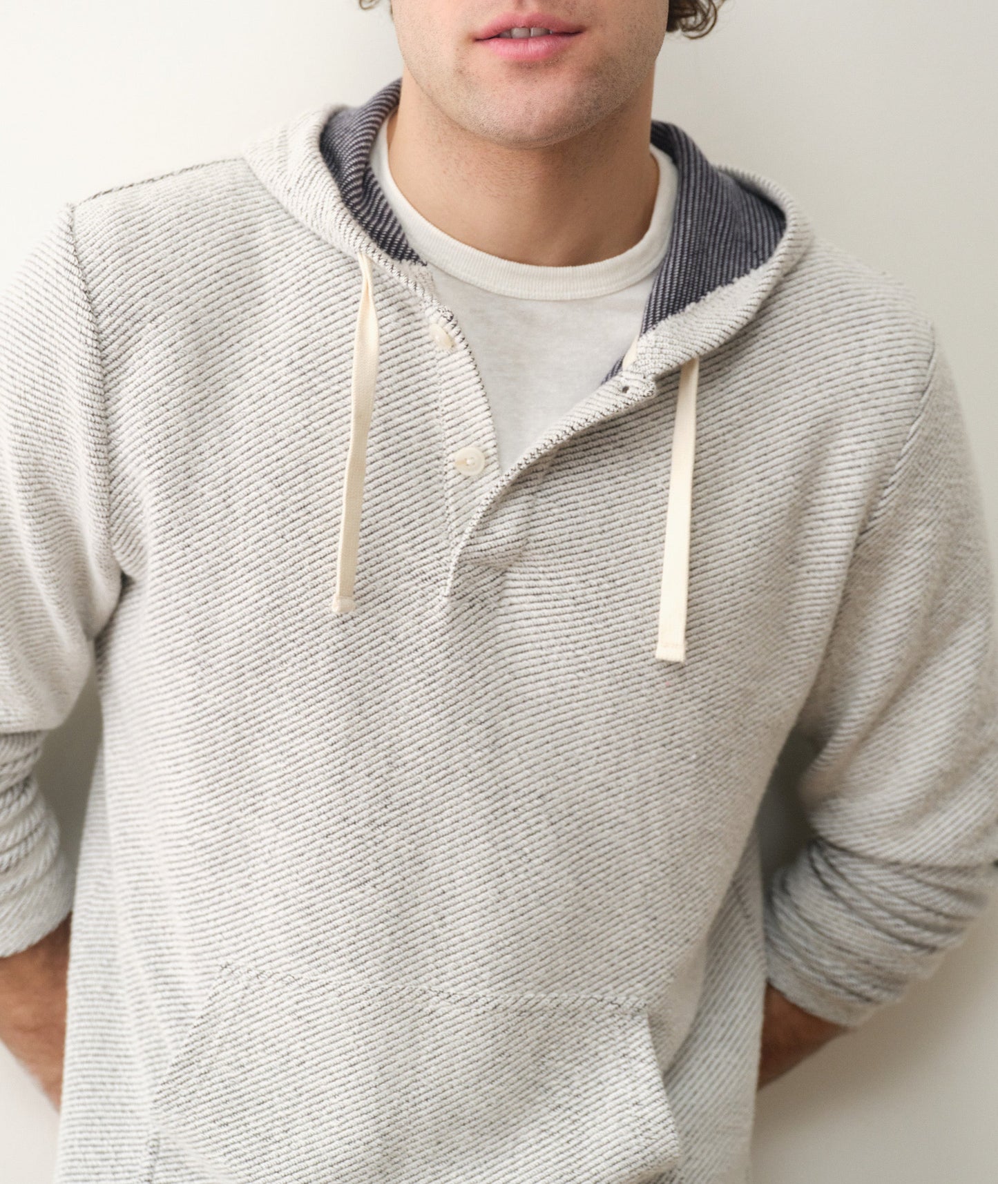 Marine Layer Portola Beach Hoodie- White Navy