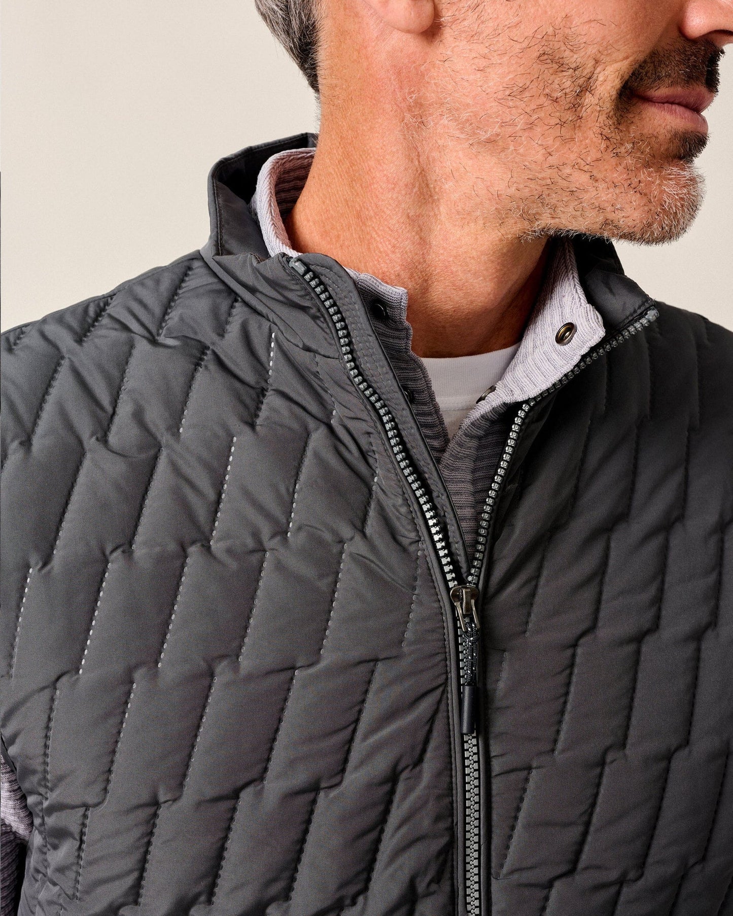 Johnnie O Belfry Quilted Puffer Vest- Dark Grey