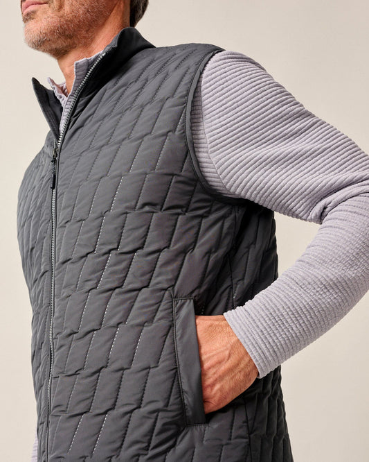 Johnnie O Belfry Quilted Puffer Vest- Dark Grey