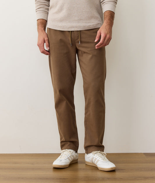 Marine Layer Saturday Relaxed Fit Twill Pant-Brown