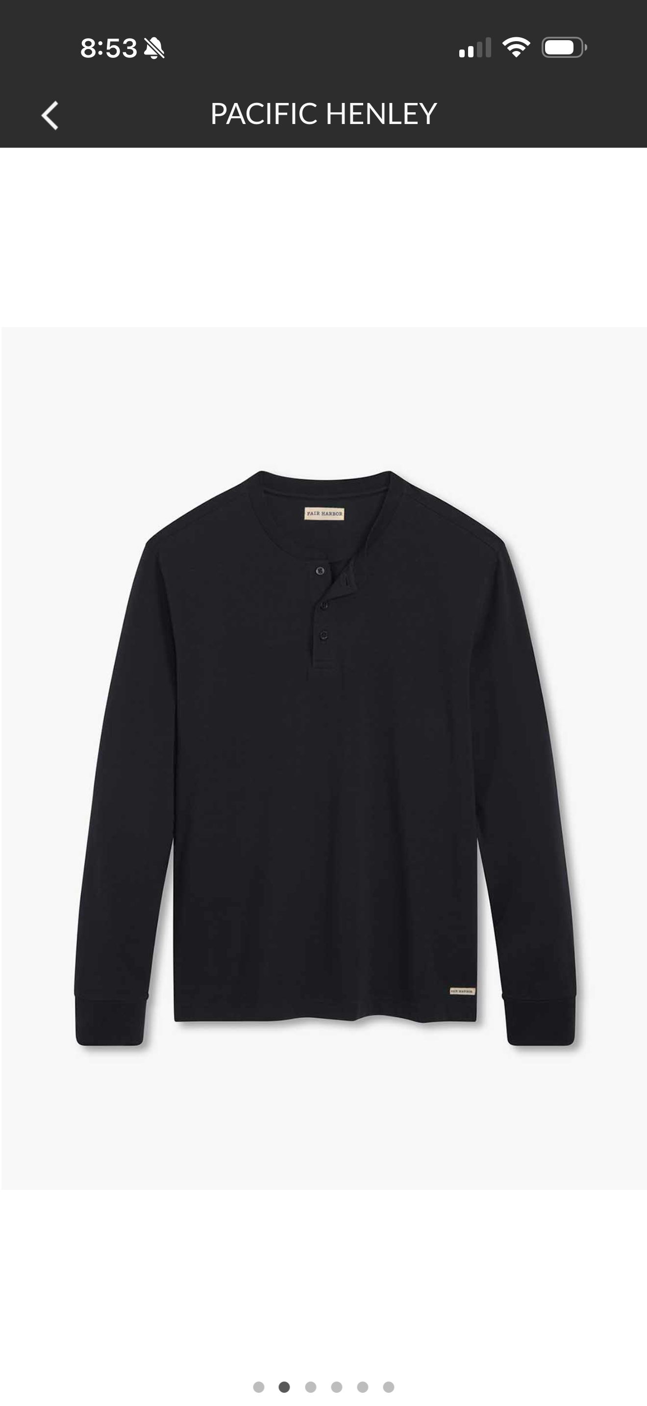 Fair Harbor Pacific Henley -Black