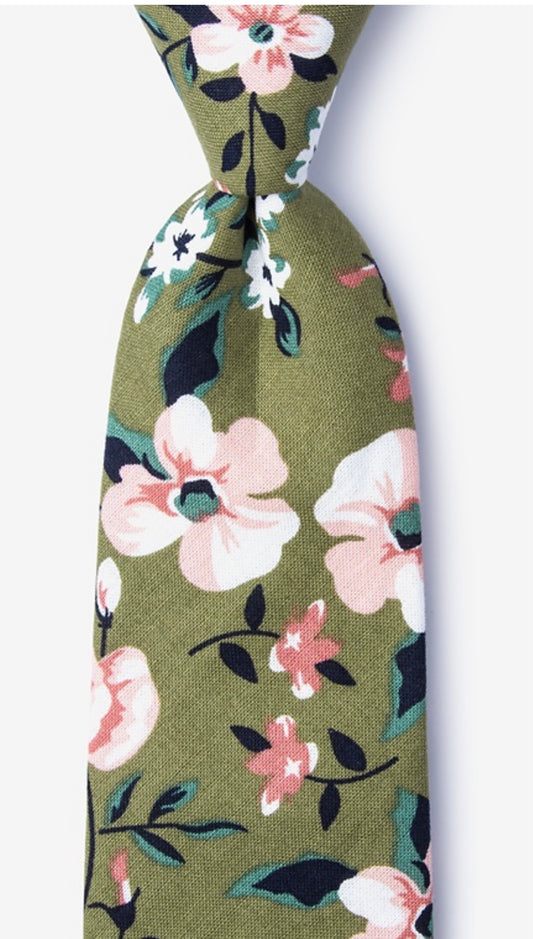 Holden Olive Floral Tie- 13